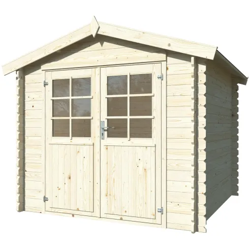 Casetta in Legno da Giardino 250x250 cm Blockhouse 28 mm Doppia Porta