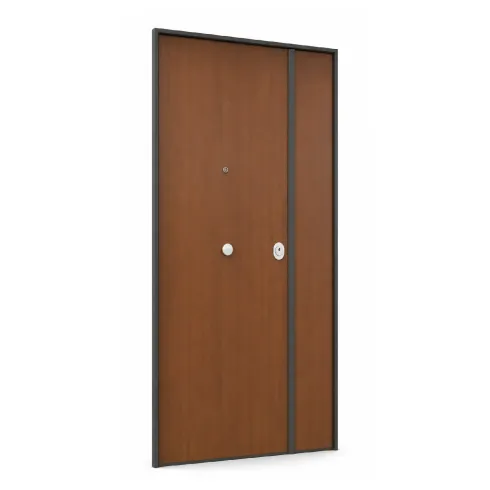 Porta Blinda 2 Ante da Interno Configurabile Classe 3-4 Noce e Bianco