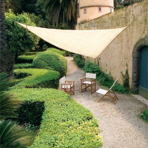 Vela Telo Ombreggiante 5x5 Triangolare Giardino Ombra Sole Tenda Parasole in PVC