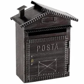 Cassetta Postale in Ferro Battuto Nero da Esterno Modello Casetta