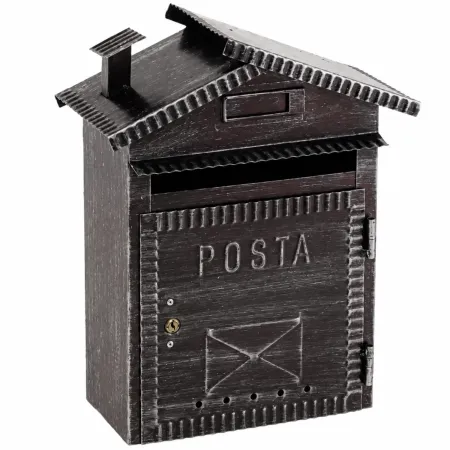 Cassetta Postale in Ferro Battuto Nero da Esterno Modello Casetta