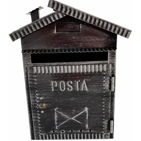 Cassetta Postale in Ferro Battuto Nero da Esterno Modello Casetta
