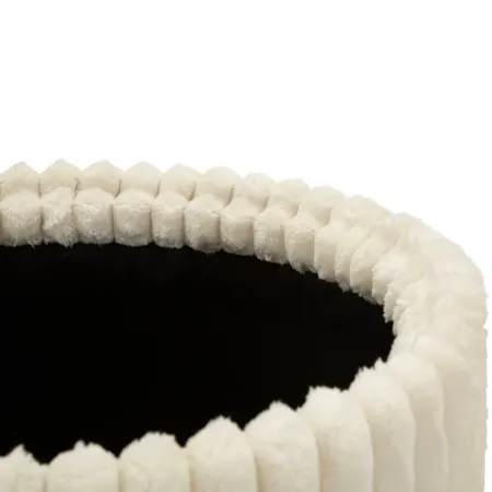 Set 2 Pouf Contenitori Imbottiti Bianco Seduta Tavolino Soggiorno Camera