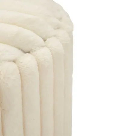 Set 2 Pouf Contenitori Imbottiti Bianco Seduta Tavolino Soggiorno Camera