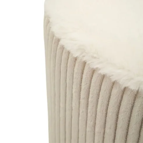 Pouf Moderno Cono Bianco Imbottito 41x41x45 cm Salone Camera