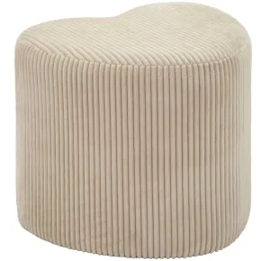 Pouf a Cuore Camera da Letto Salone Bianco 49x45x42 cm Plissettato