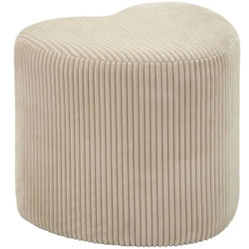 Pouf a Cuore Camera da Letto Salone Bianco 49x45x42 cm Plissettato