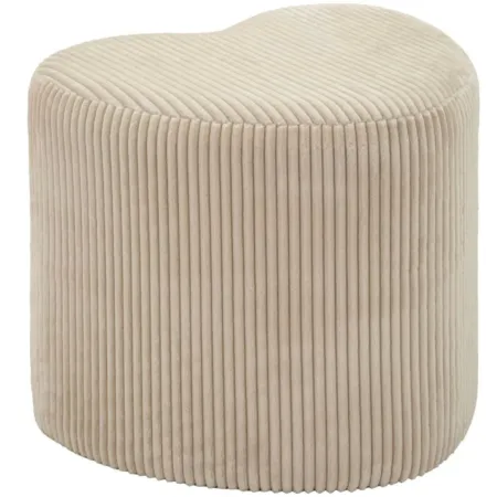 Pouf a Cuore Camera da Letto Salone Bianco 49x45x42 cm Plissettato