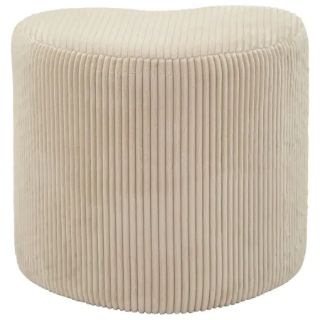 Pouf a Cuore Camera da Letto Salone Bianco 49x45x42 cm Plissettato