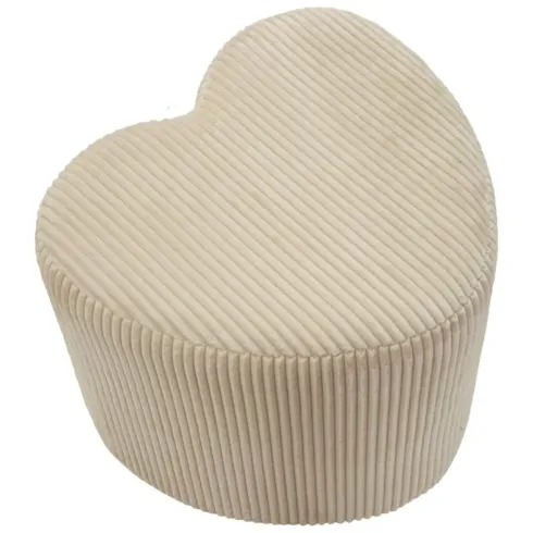 Pouf a Cuore Camera da Letto Salone Bianco 49x45x42 cm Plissettato