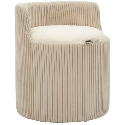 Pouf da Toeletta Contenitore Bianco Imbottito per Camera Soggiorno