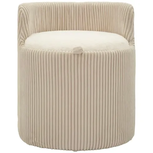 Pouf da Toeletta Contenitore Bianco Imbottito per Camera Soggiorno