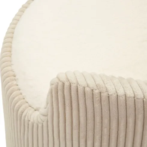 Pouf da Toeletta Contenitore Bianco Imbottito per Camera Soggiorno