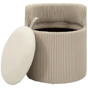Pouf da Toeletta Contenitore Bianco Imbottito per Camera Soggiorno 2