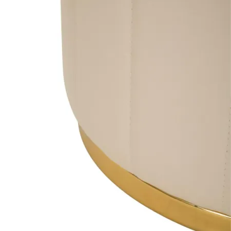 Pouf con Contenitore Similpelle Crema Oro Moderno Soggiorno Camera