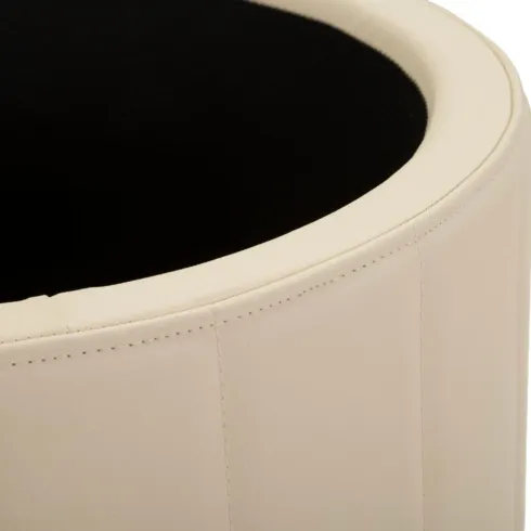 Pouf con Contenitore Similpelle Crema Oro Moderno Soggiorno Camera