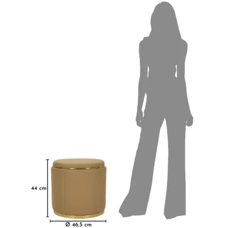 Pouf con Contenitore Similpelle Marrone Oro Moderno Soggiorno Camera