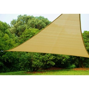 Vela 5x5 Triangolare Telo Ombreggiante Ecru Giardino Ombra Tenda Parasole 