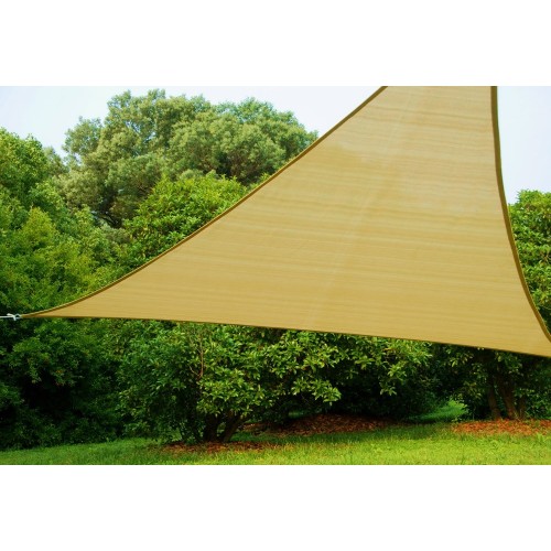 Vela 5x5 Triangolare Telo Ombreggiante Ecru Giardino Ombra Tenda Parasole 
