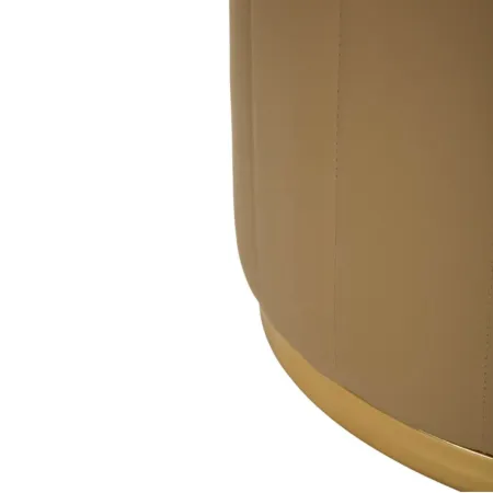 Pouf con Contenitore Similpelle Marrone Oro Moderno Soggiorno Camera