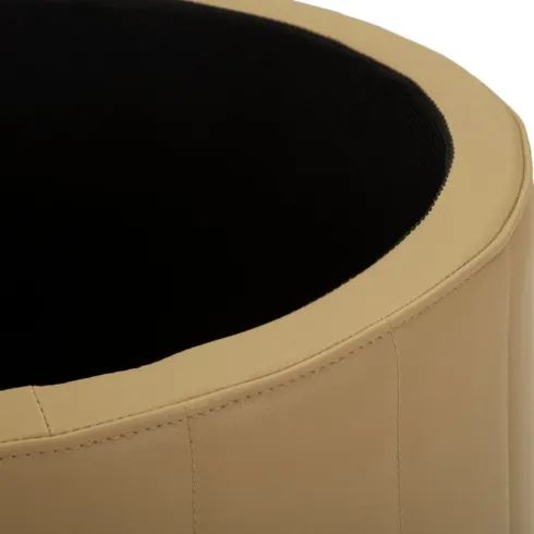 Pouf con Contenitore Similpelle Marrone Oro Moderno Soggiorno Camera