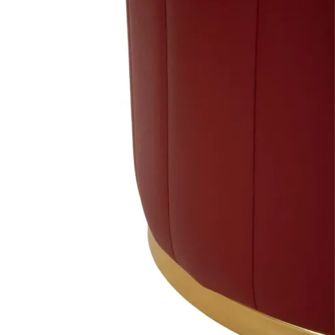 Pouf con Contenitore Similpelle Rosso Oro Moderno Soggiorno Camera