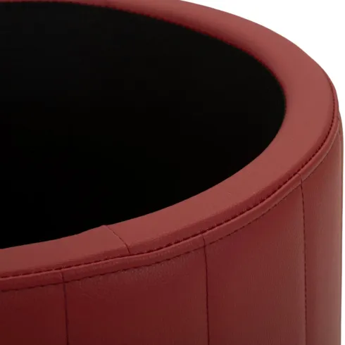 Pouf con Contenitore Similpelle Rosso Oro Moderno Soggiorno Camera