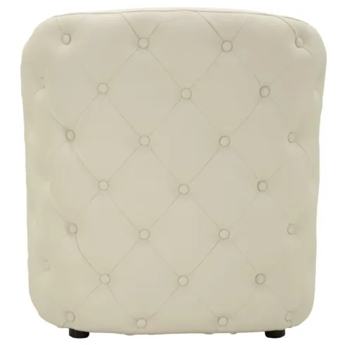 Poltrona con Pouf Poggiapiedi Bianco Similpelle per Soggiorno Camera