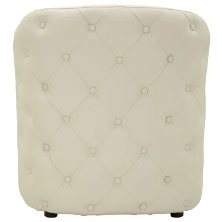 Poltrona con Pouf Poggiapiedi Bianco Similpelle per Soggiorno Camera
