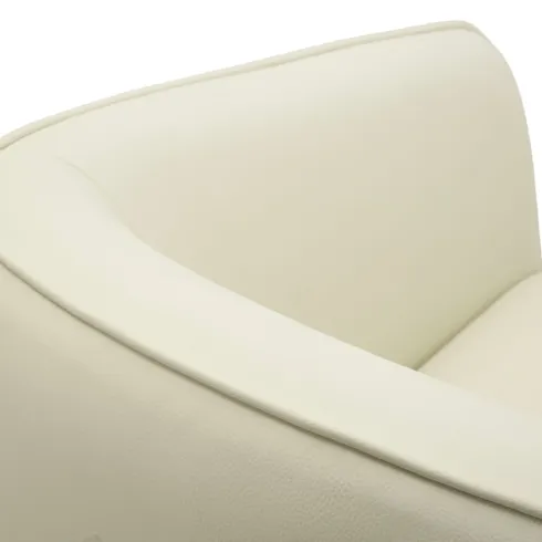 Poltrona con Braccioli Similpelle Bianco Base Metallo Oro Soggiorno