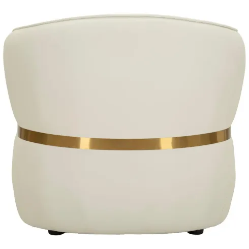 Poltrona con Braccioli Similpelle Bianco Base Metallo Oro Soggiorno