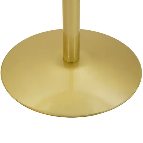 Tavolo da Bar Alto in Metallo Oro 60x60x103cm con Piano Effetto Marmo