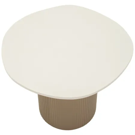 Tavolino da Caffè in Metallo con Piano Marmo Artificiale Bianco Salone