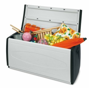 Baule Box 120 Contenitore in Resina Cassapanca da Giardino Esterno Plastica