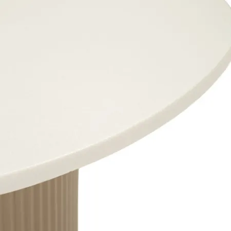 Tavolino da Caffè in Metallo con Piano Marmo Artificiale Bianco Salone