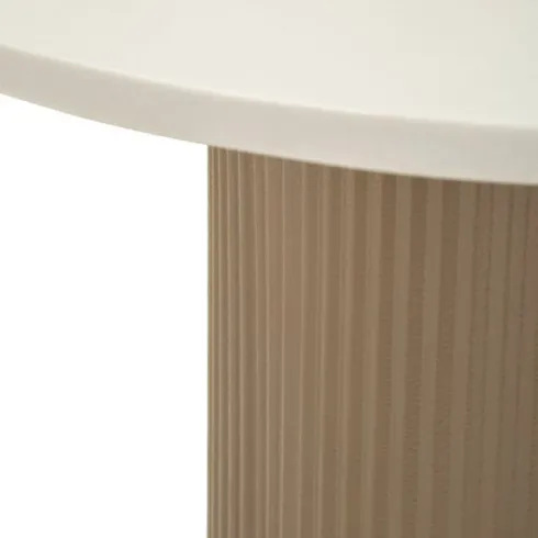 Tavolino da Caffè in Metallo con Piano Marmo Artificiale Bianco Salone