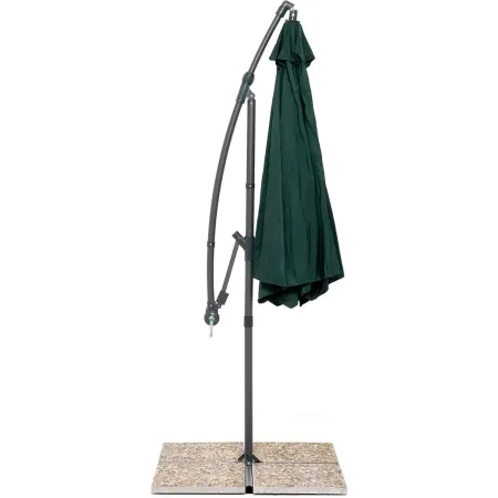 Ombrellone Rotondo 3mt Verde Braccio Laterale Retrattile Palo Decentrato Esterno | BricoShop24