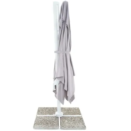 Ombrellone Palo Decentrato 3x3 Grigio da Giardino Antivento in Alluminio Esterno | BricoShop24