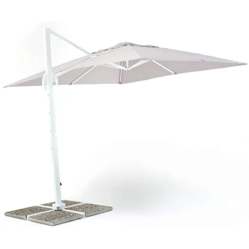 Ombrellone Palo Decentrato 3x3 Grigio da Giardino Antivento in Alluminio Esterno | BricoShop24