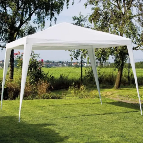 Gazebo da Giardino 3x3m Bianco in Acciaio con Copertura in Polietilene