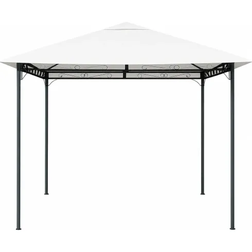 Gazebo per Giardino 3x3m Bianco in Acciaio Verniciato Telo Poliestere