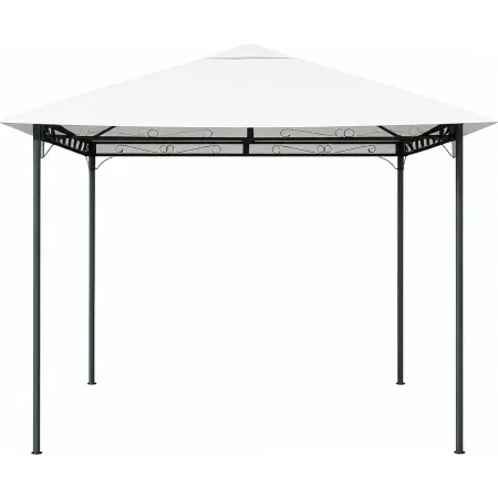 Gazebo per Giardino 3x3m Bianco in Acciaio Verniciato Telo Poliestere