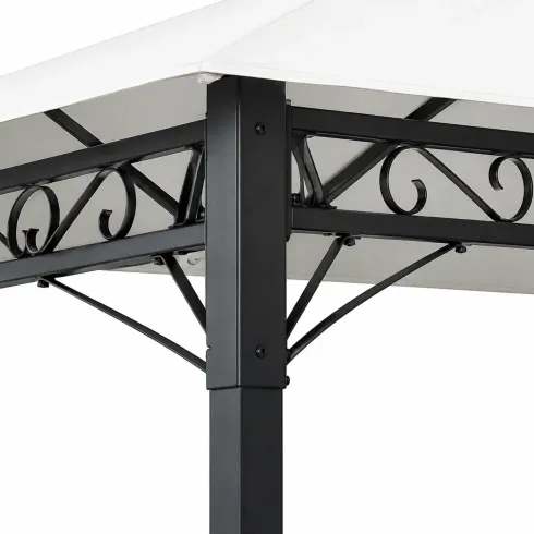 Gazebo per Giardino 3x3m Bianco in Acciaio Verniciato Telo Poliestere