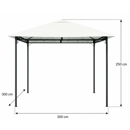 Gazebo per Giardino 3x3m Bianco in Acciaio Verniciato Telo Poliestere