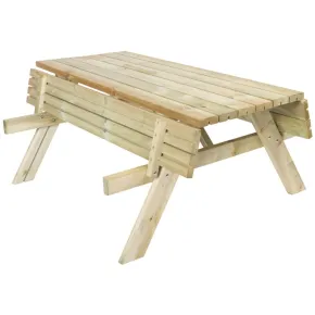 Tavolo Picnic in Legno da Esterno con Panche Richiudibili 177x153x76cm 2