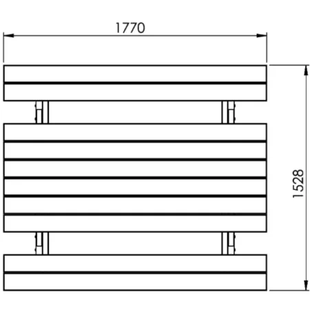 Tavolo Picnic in Legno Termotrattato Panche Richiudibili 177x153x76cm