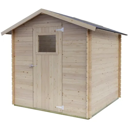 Casetta in Legno da Giardino Block House 2x2 m con Porta Finestrata
