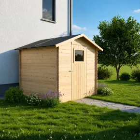 Casetta in Legno da Giardino Block House 2x2 m con Porta Finestrata 2