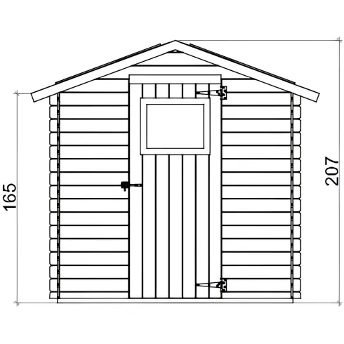 Casetta in Legno da Giardino Block House 2x2 m con Porta Finestrata