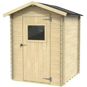 Casetta per Giardino Legno Naturale Block House 146x146 cm Tetto OSB3